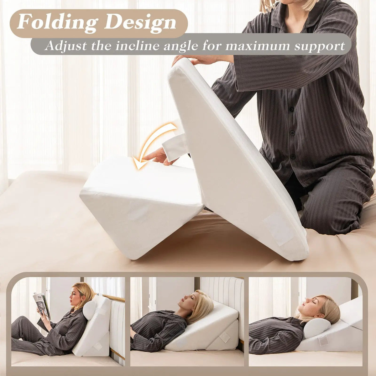 3 Pieces Bed Wedge Pillow Set with Air Memory Foam, photo 7 of 9