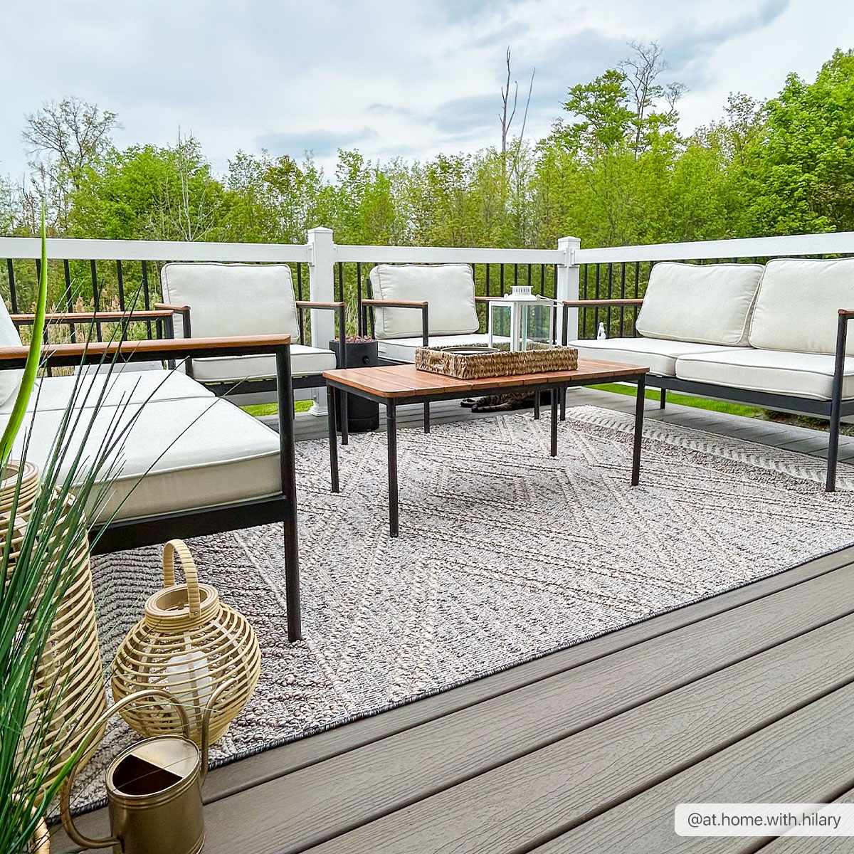 Beige Charcoal Areli Outdoor Area Rug by Boutique Rugs