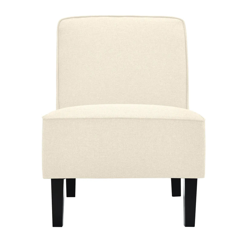 Modern Armless Accent Sofa Chair with Rubber Wood Legs by DirectDeals