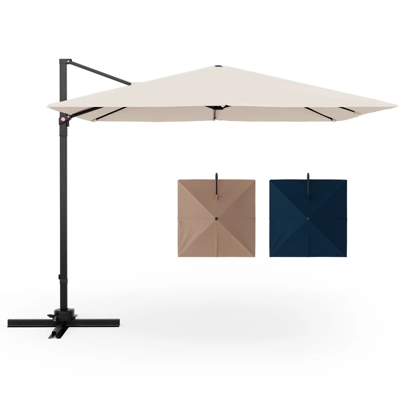 9.5 Feet Square Patio Cantilever Umbrella with 360° Rotation by DirectDeals
