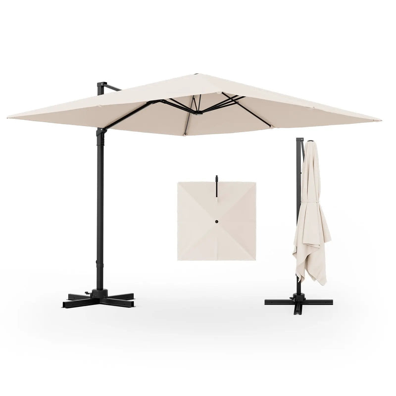 9.5 Feet Square Patio Cantilever Umbrella with 360° Rotation by DirectDeals