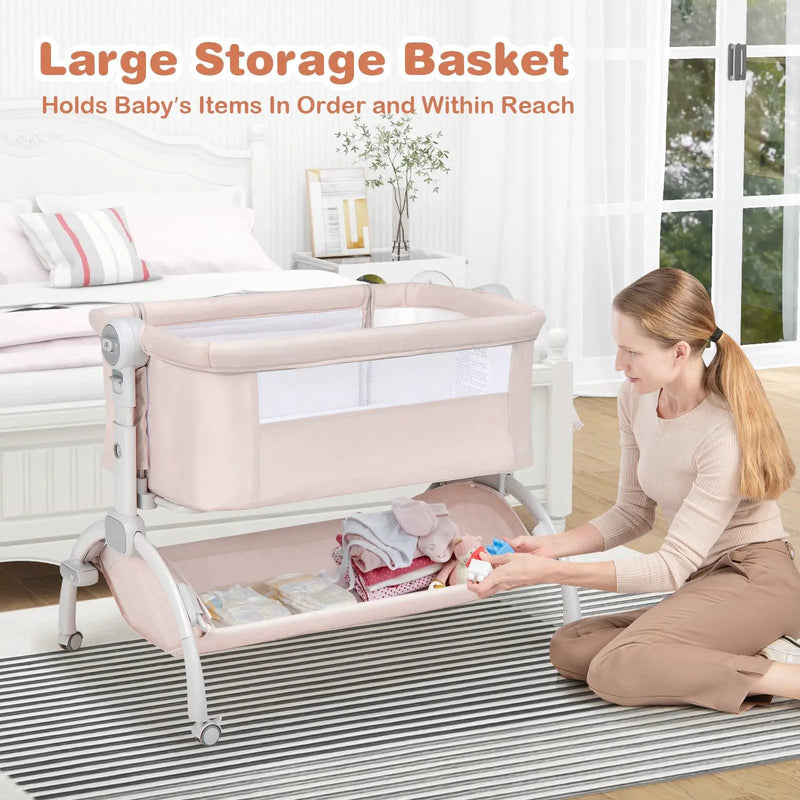 3-in-1 Baby Bassinet with Double-Lock Design and Adjustable Heights by DirectDeals