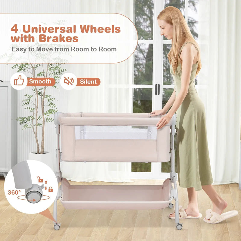 3-in-1 Baby Bassinet with Double-Lock Design and Adjustable Heights by DirectDeals