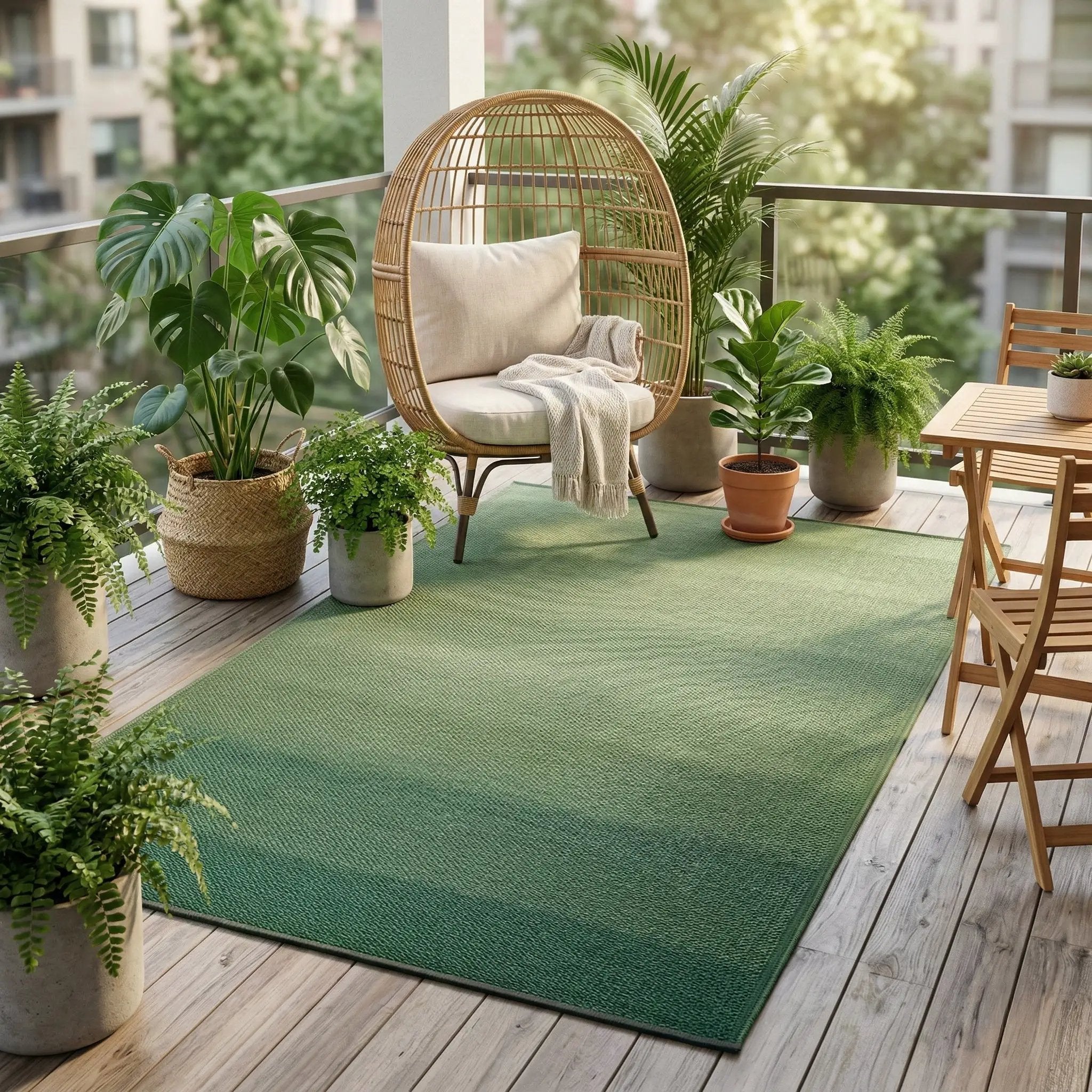 Big Sur - Green Outdoor Rug for Patio by Fab Habitat