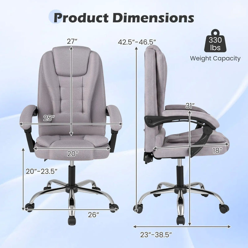 Executive Office Chair with Linkage Armrests & Reclining Back by DirectDeals