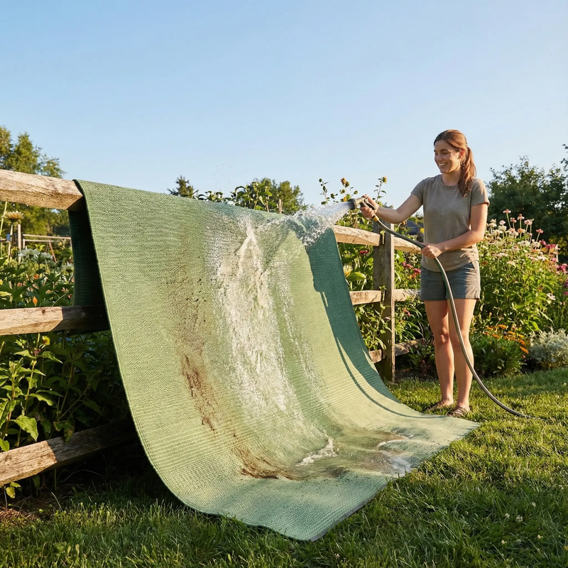 Big Sur - Green Outdoor Rug for Patio by Fab Habitat