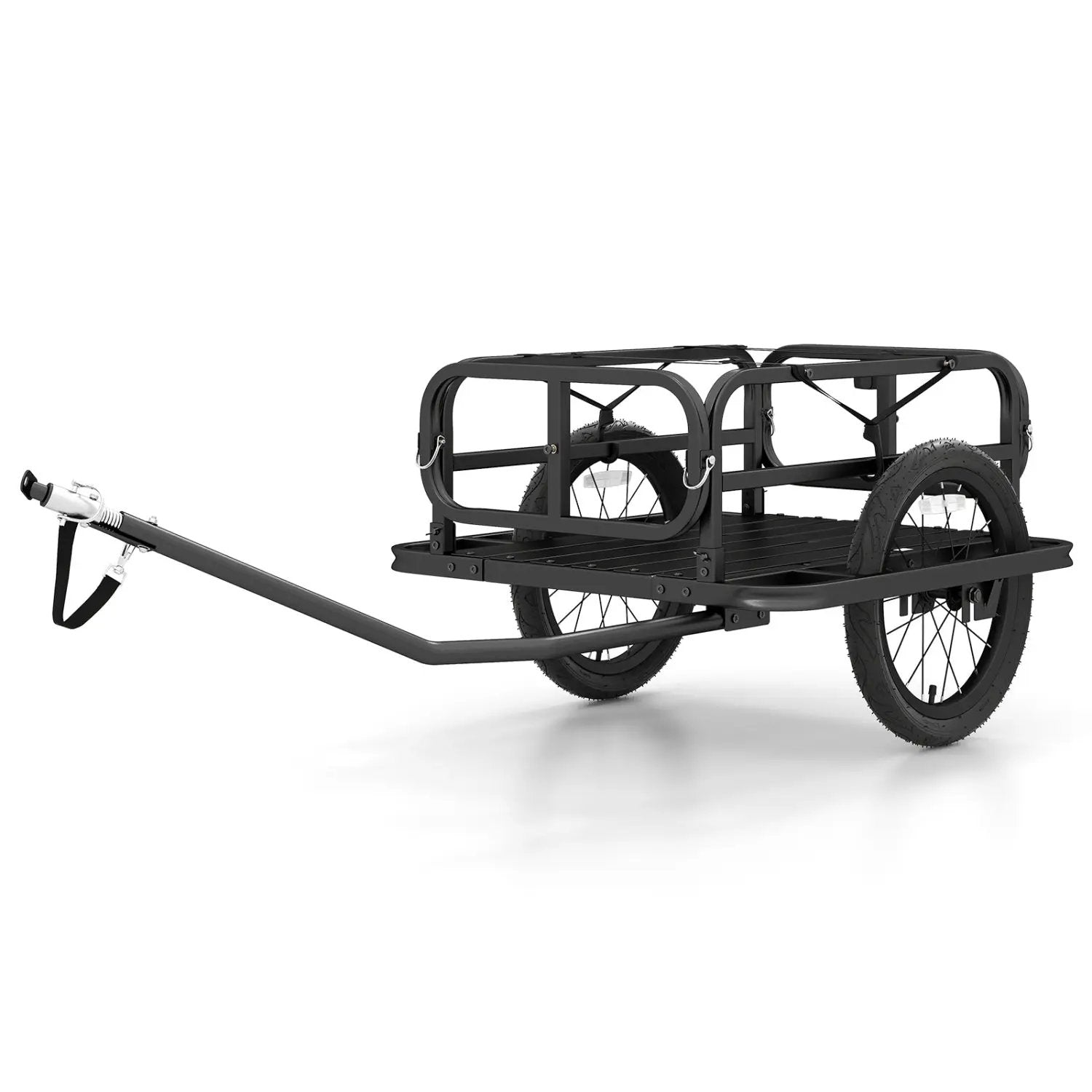 Bike Cargo Trailer Heavy-Duty Bicycle Wagon Cart with Universal Hitch-Black by DirectDeals