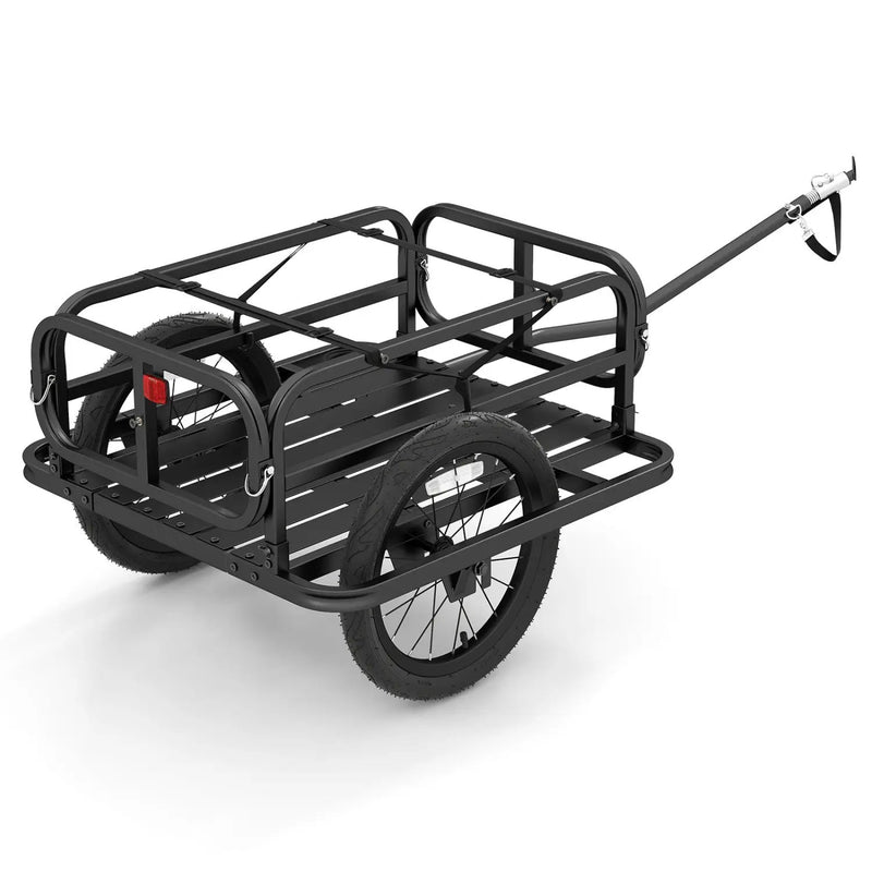 Bike Cargo Trailer Heavy-Duty Bicycle Wagon Cart with Universal Hitch-Black by DirectDeals