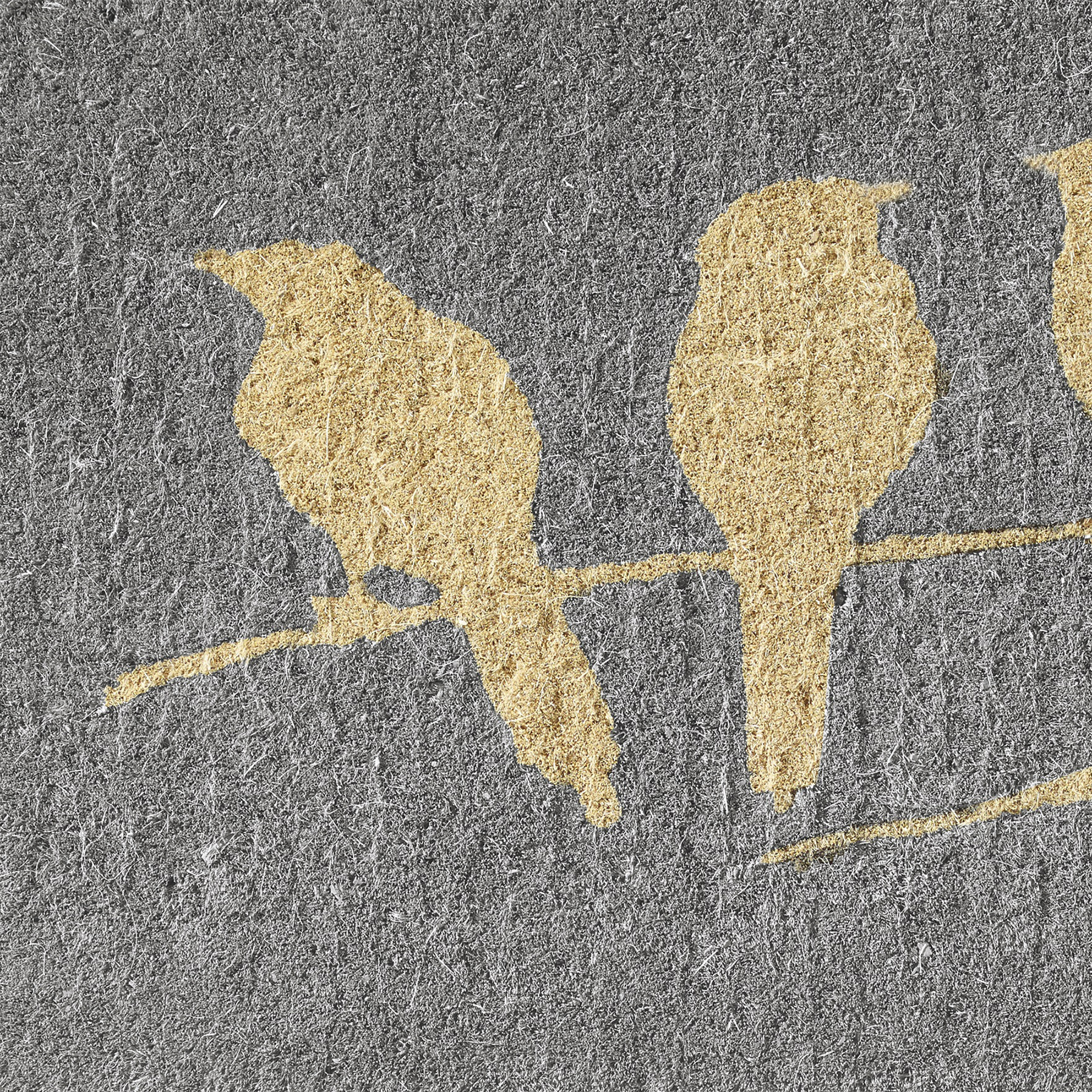 Birds On Branch - Gray Coir Doormat by Fab Habitat