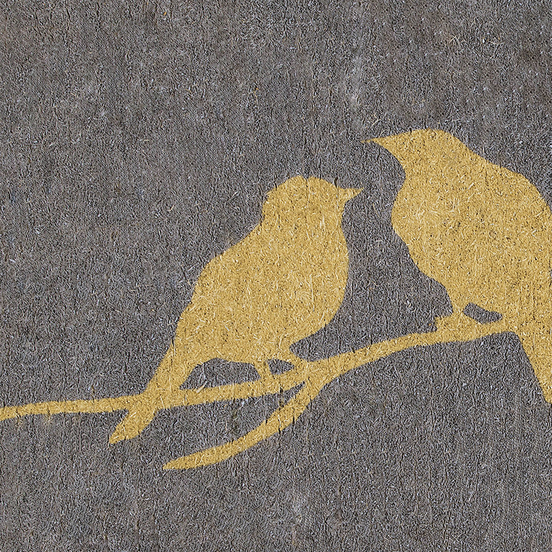 Birds On Branch - Gray Coir Doormat by Fab Habitat