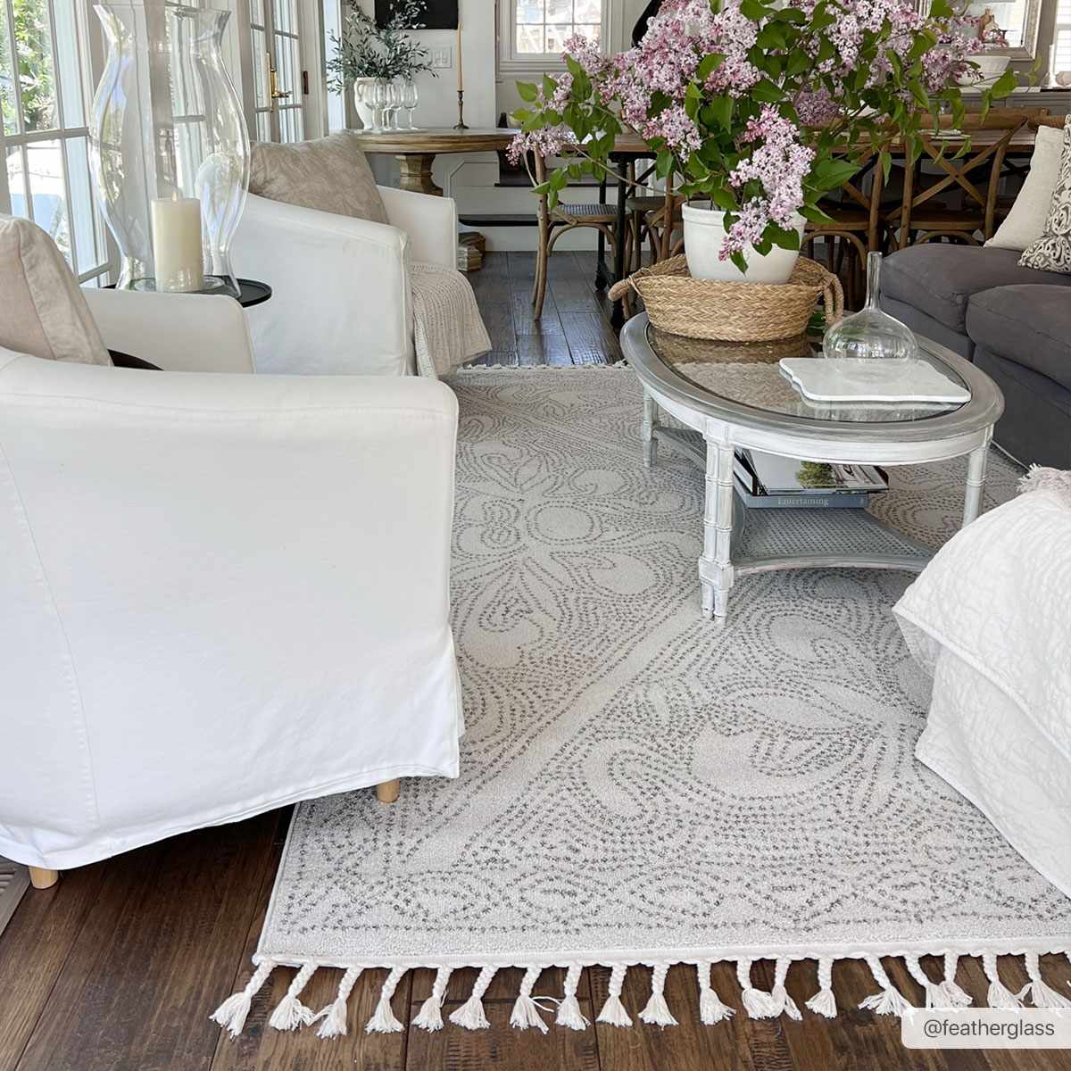 Birdwood Cream & Brown Area Rug by Hauteloom