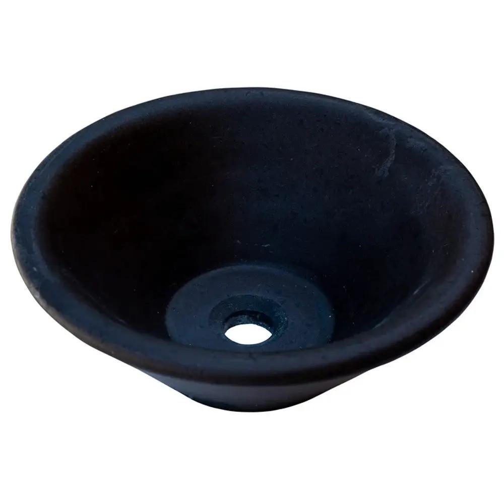 Black Andesite Natural Stone V-Shape Tapered Sink Honed-Matte by GobekDesign