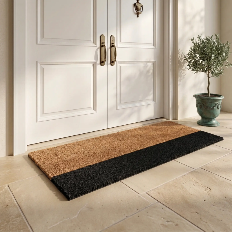 Black Belt Coir Doormat by Fab Habitat