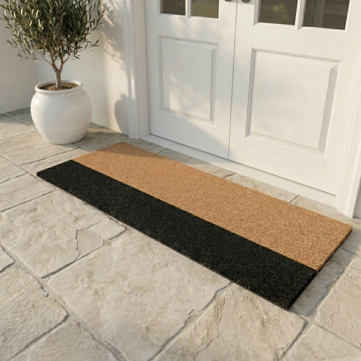Black Belt Natural & Black Coir Doormat, photo 10 of 26