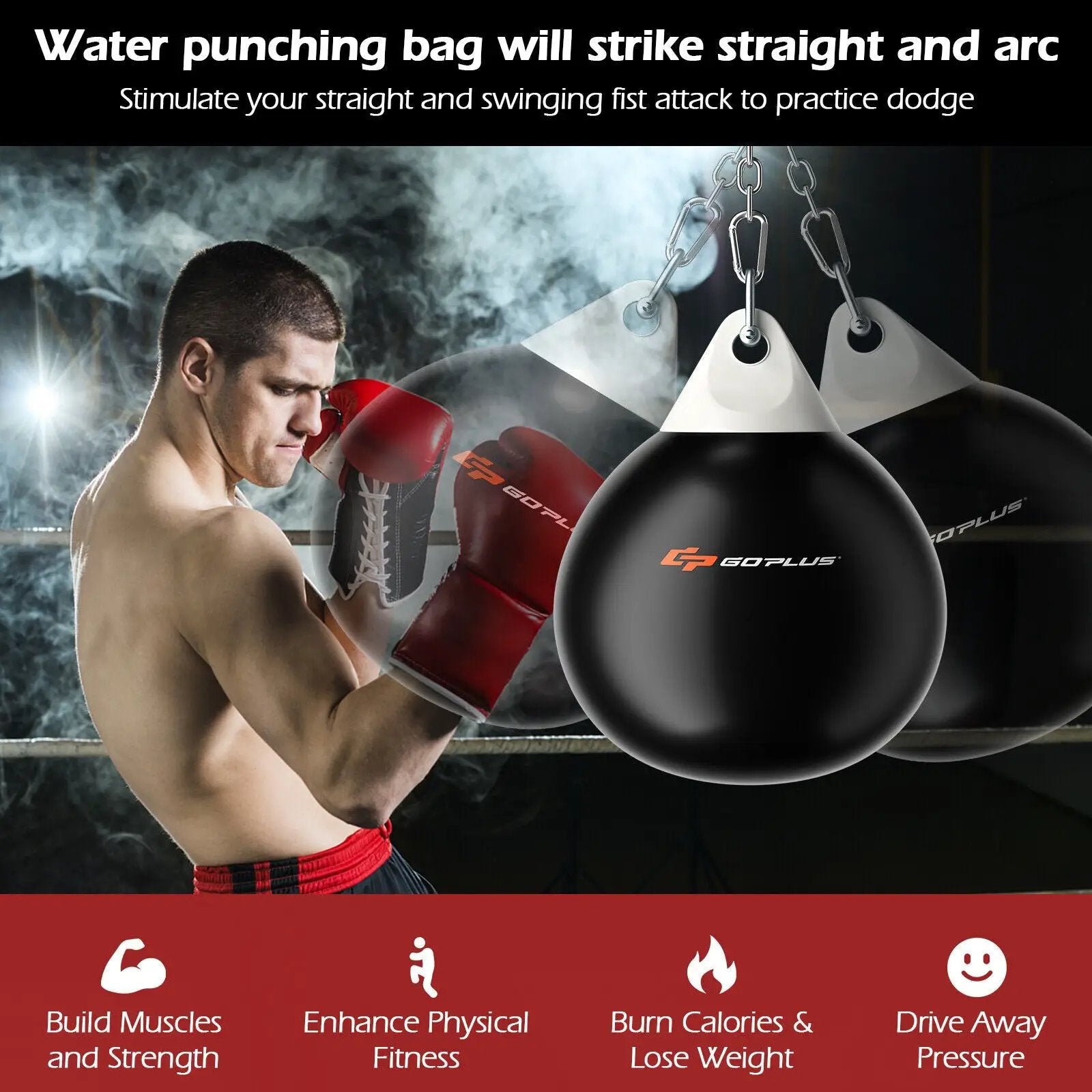 18 Inch 110 Pound Heavy Punching Water Aqua Bag with Adjustable Metal Chain by DirectDeals