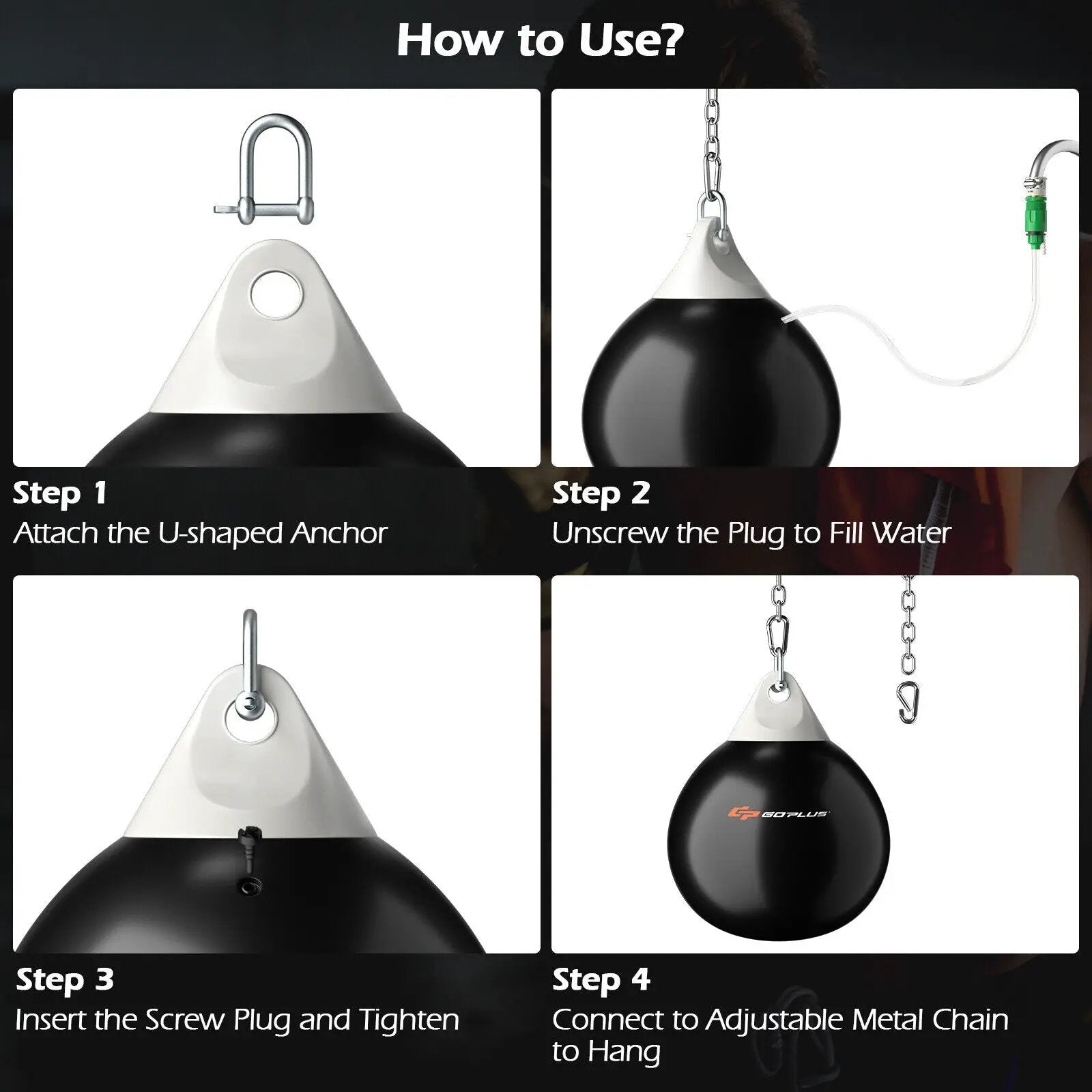 18 Inch 110 Pound Heavy Punching Water Aqua Bag with Adjustable Metal Chain by DirectDeals
