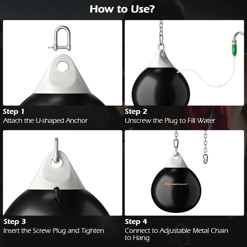 18 Inch 110 Pound Heavy Punching Water Aqua Bag with Adjustable Metal Chain by DirectDeals