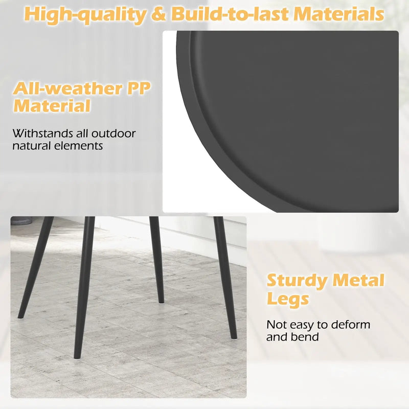 3 Piece Patio Chair Set with PP Seat and Tabletop for Porch by DirectDeals