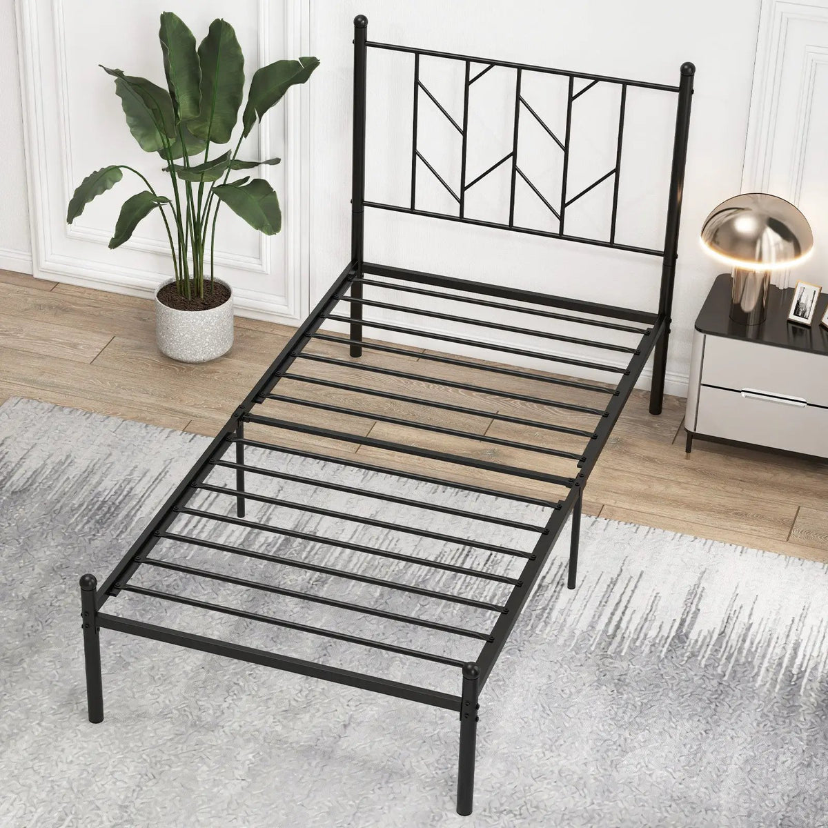Twin/Full/Queen Size Platform Bed Frame with Sturdy Metal Slat Support, photo 2 of 10