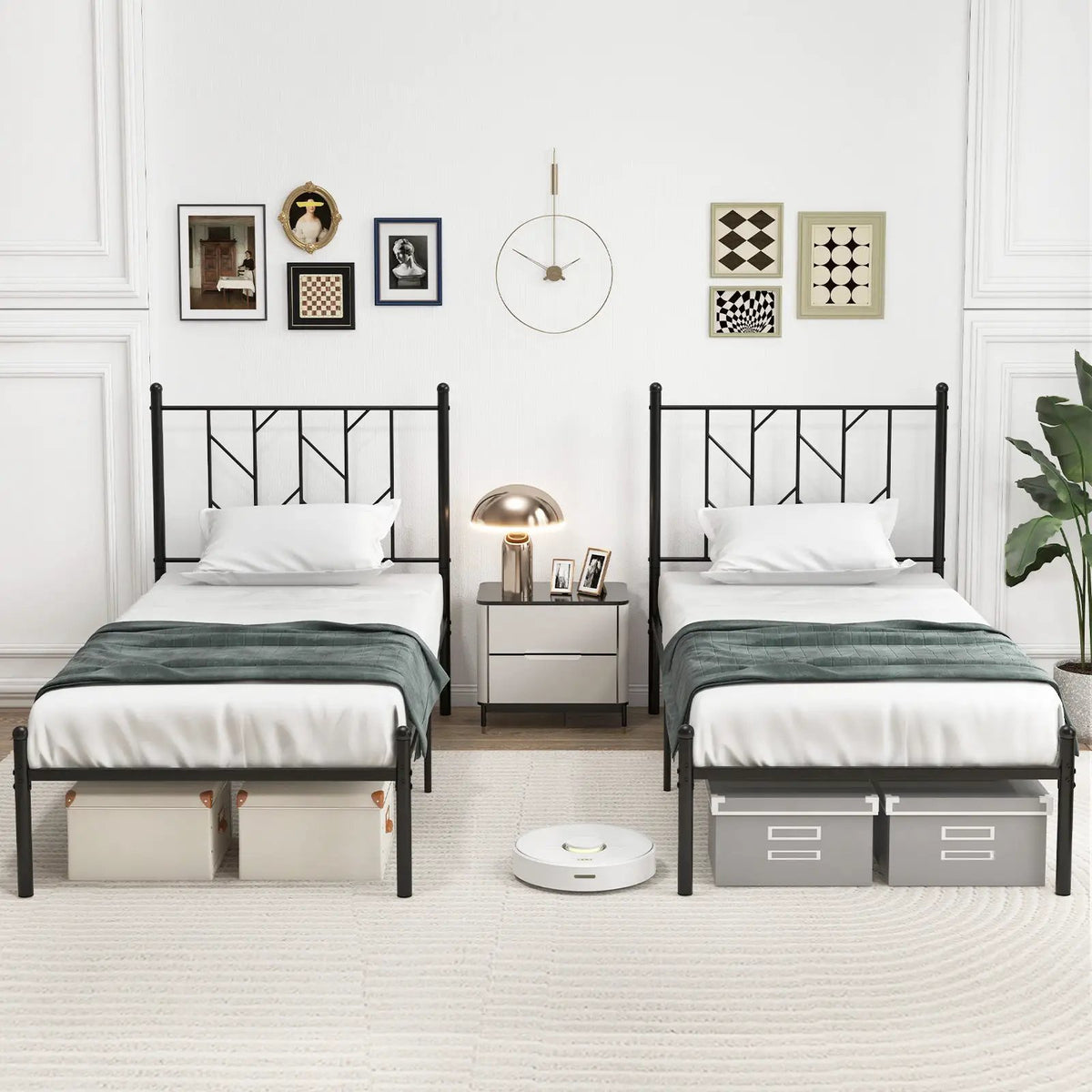 Twin/Full/Queen Size Platform Bed Frame with Sturdy Metal Slat Support, photo 6 of 10