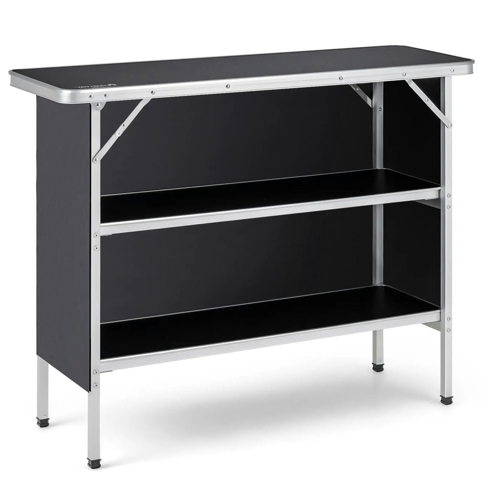Folding Camping Table with 2-Tier Open Shelves for Outdoor BBQ by DirectDeals