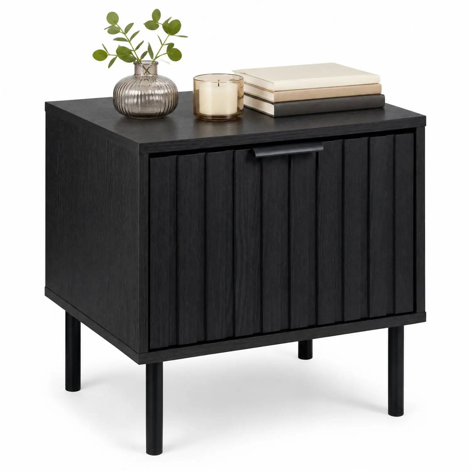 Modern Nightstand with Vertical-Striped Drawer by DirectDeals