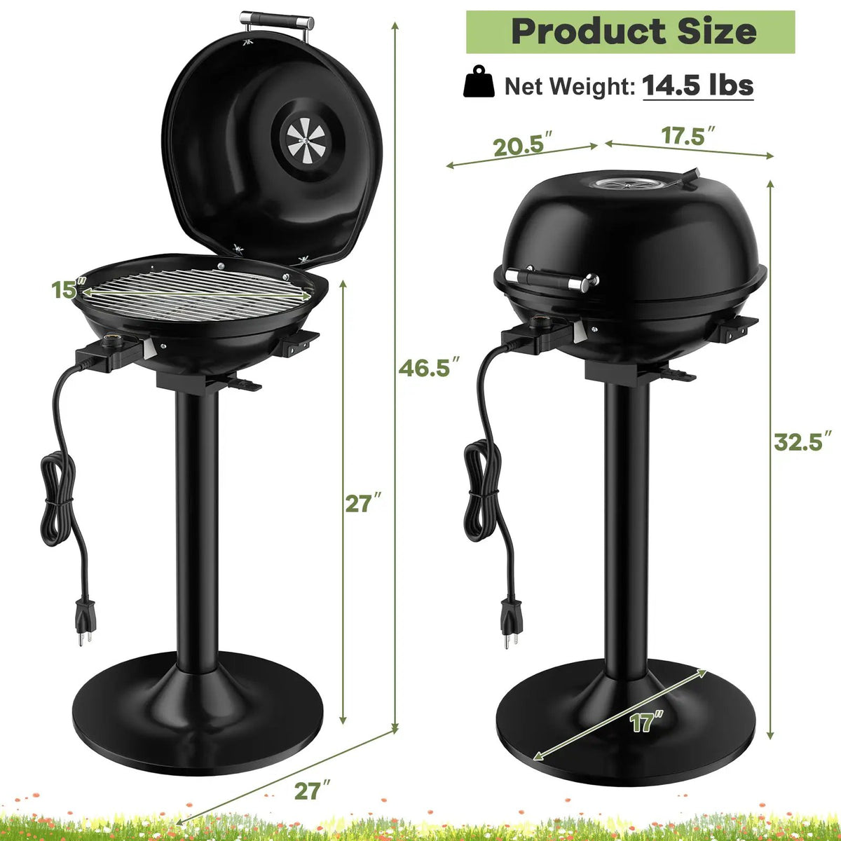 1600W Portable Electric BBQ Grill with Removable Non-Stick Rack by DirectDeals