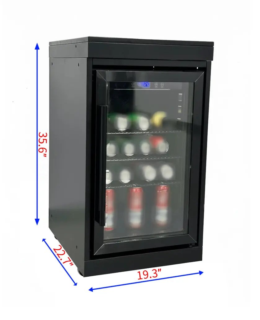 Black Single Door Fridge Cabinet Outdoor Kitchen Islands by Chery Industrial