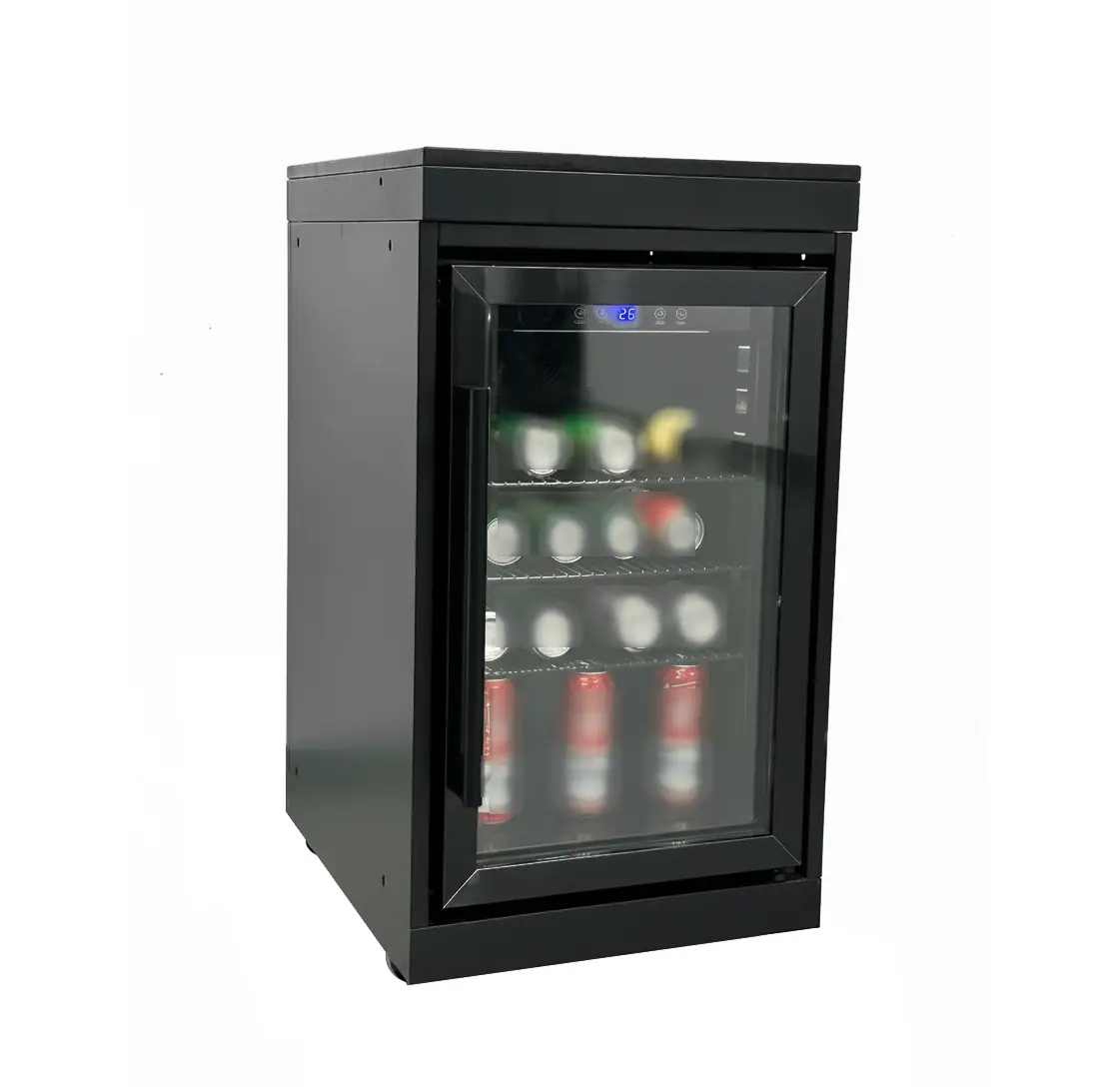 Black Single Door Fridge Cabinet Outdoor Kitchen Islands by Chery Industrial