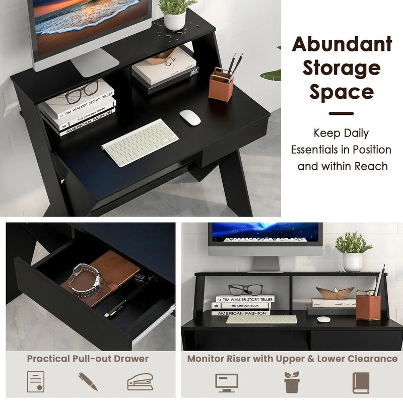 Small Computer Desk with Storage Drawer by DirectDeals