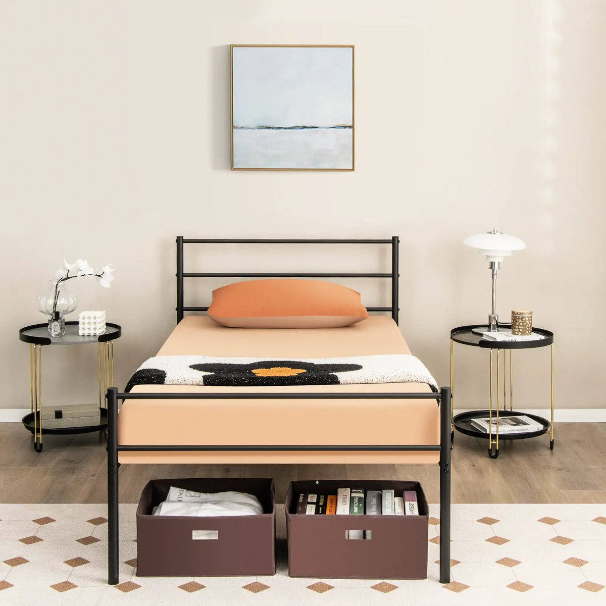 Twin Size Metal Bed Frame Platform with Headboard, photo 6 of 9