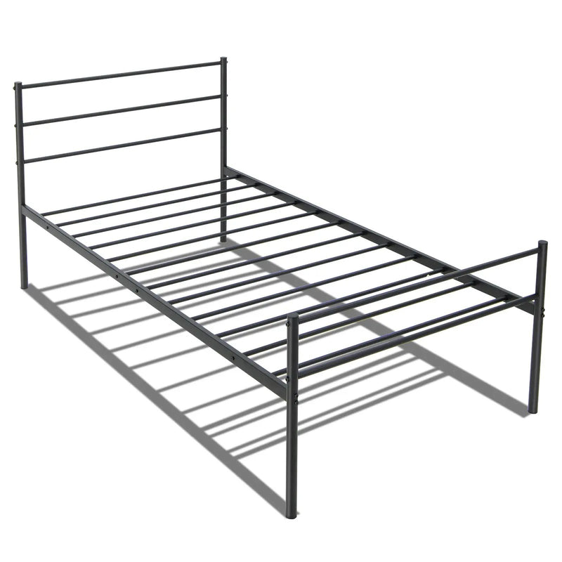 Twin Size Metal Bed Frame Platform with Headboard by DirectDeals