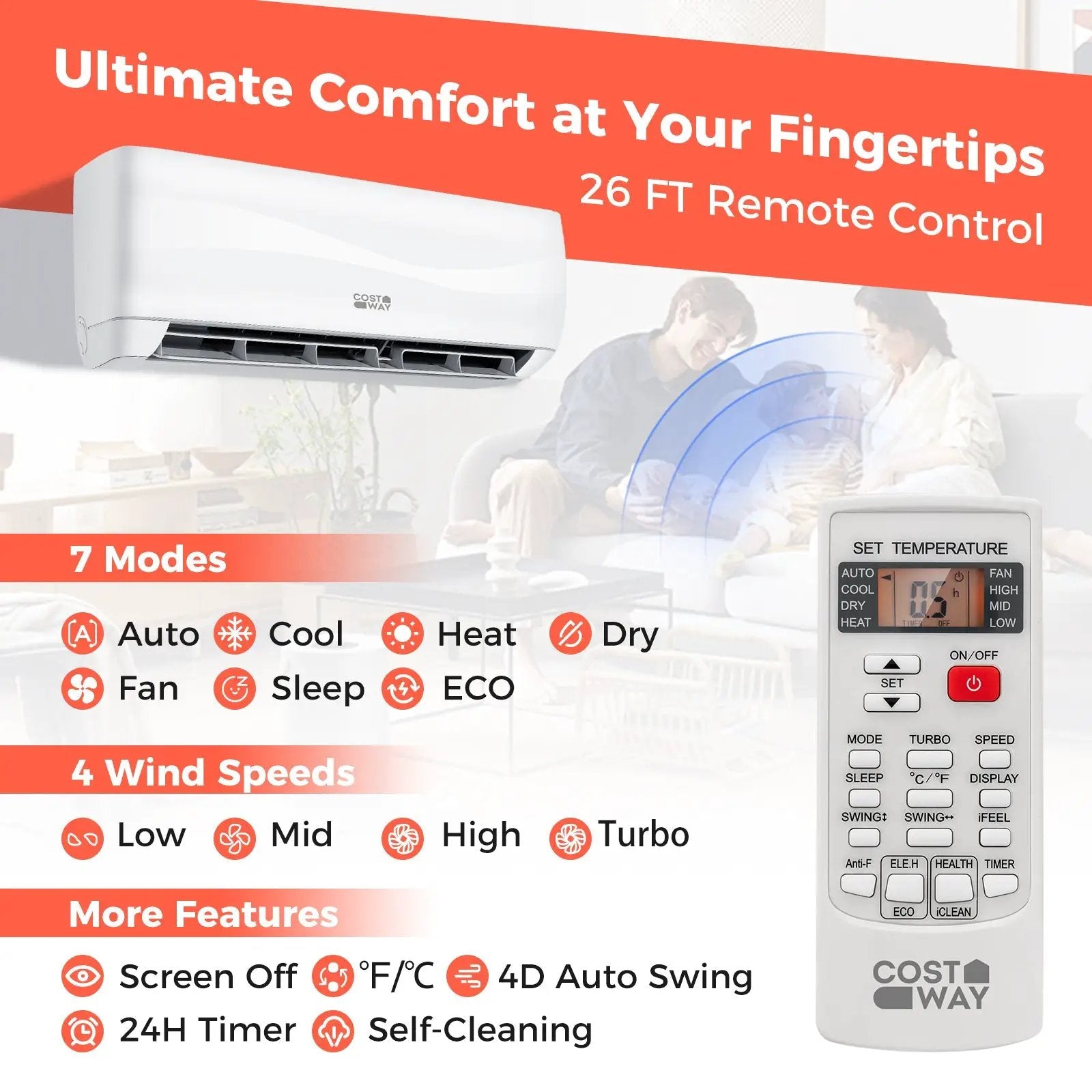 Blast Series 9000 BTU 17 SEER2 208-230V Ductless Mini Split Air Conditioner and Heater by DirectDeals
