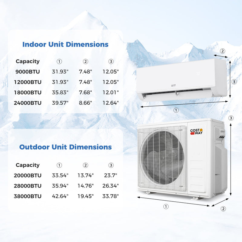 Blast Pro 20000 BTU 2 Zone 23 SEER2 Mini Split AC with Heat Pump by DirectDeals