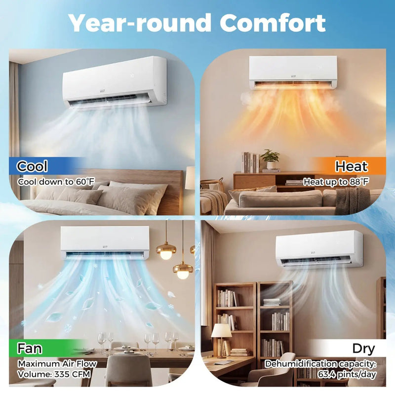 Blast Pro Series 9000 BTU 20 SEER2 115V Wifi Enabled Mini Split Air Conditioner and Heater by DirectDeals