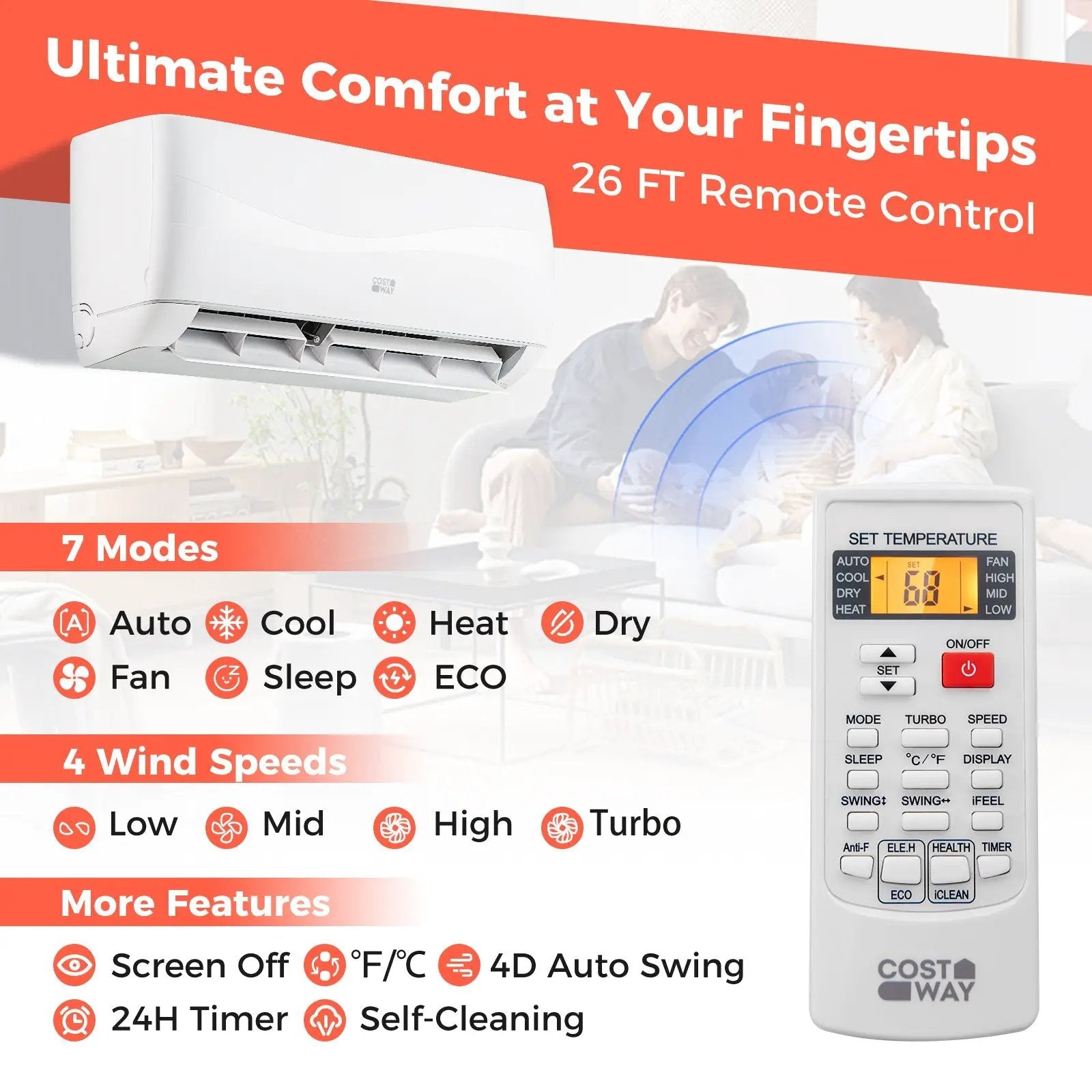 Blast Series 9000 BTU 19 SEER2 115V Ductless Mini Split Air Conditioner and Heater by DirectDeals