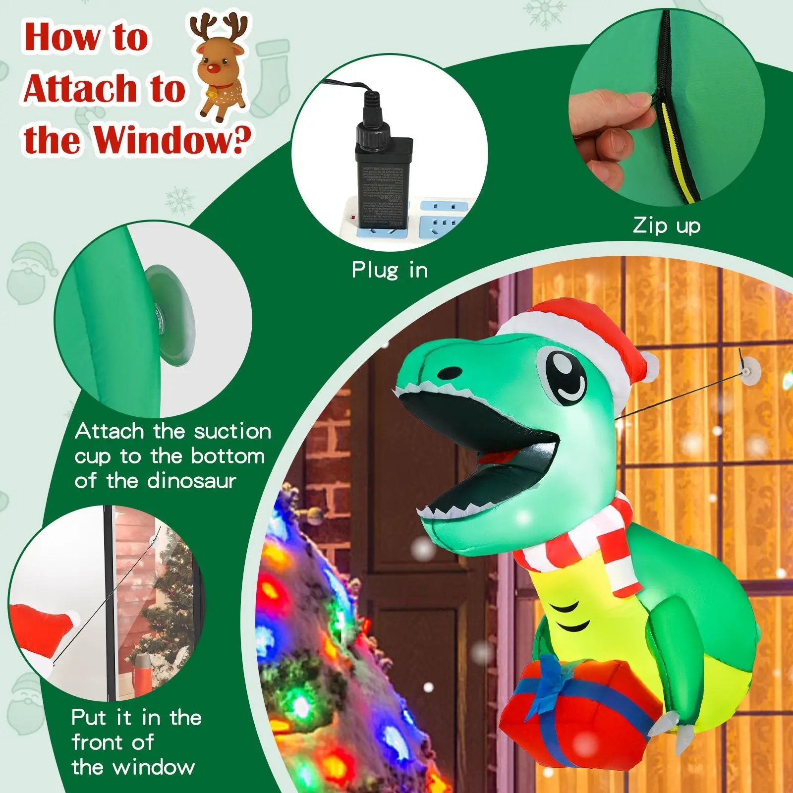 Blow Up Decorations with Built-in LED Lights for Indoor and Outdoor by DirectDeals