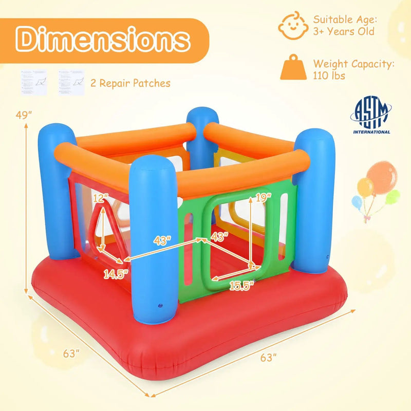 Inflatable Bounce House for Kids with Transparent Side Walls by DirectDeals