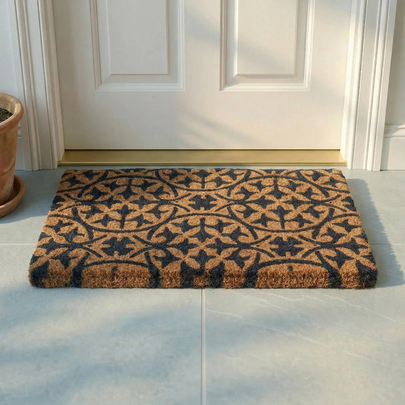 Blue Tile Coir Doormat by Fab Habitat