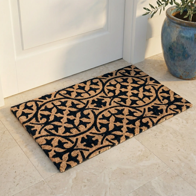 Blue Tile Coir Doormat by Fab Habitat