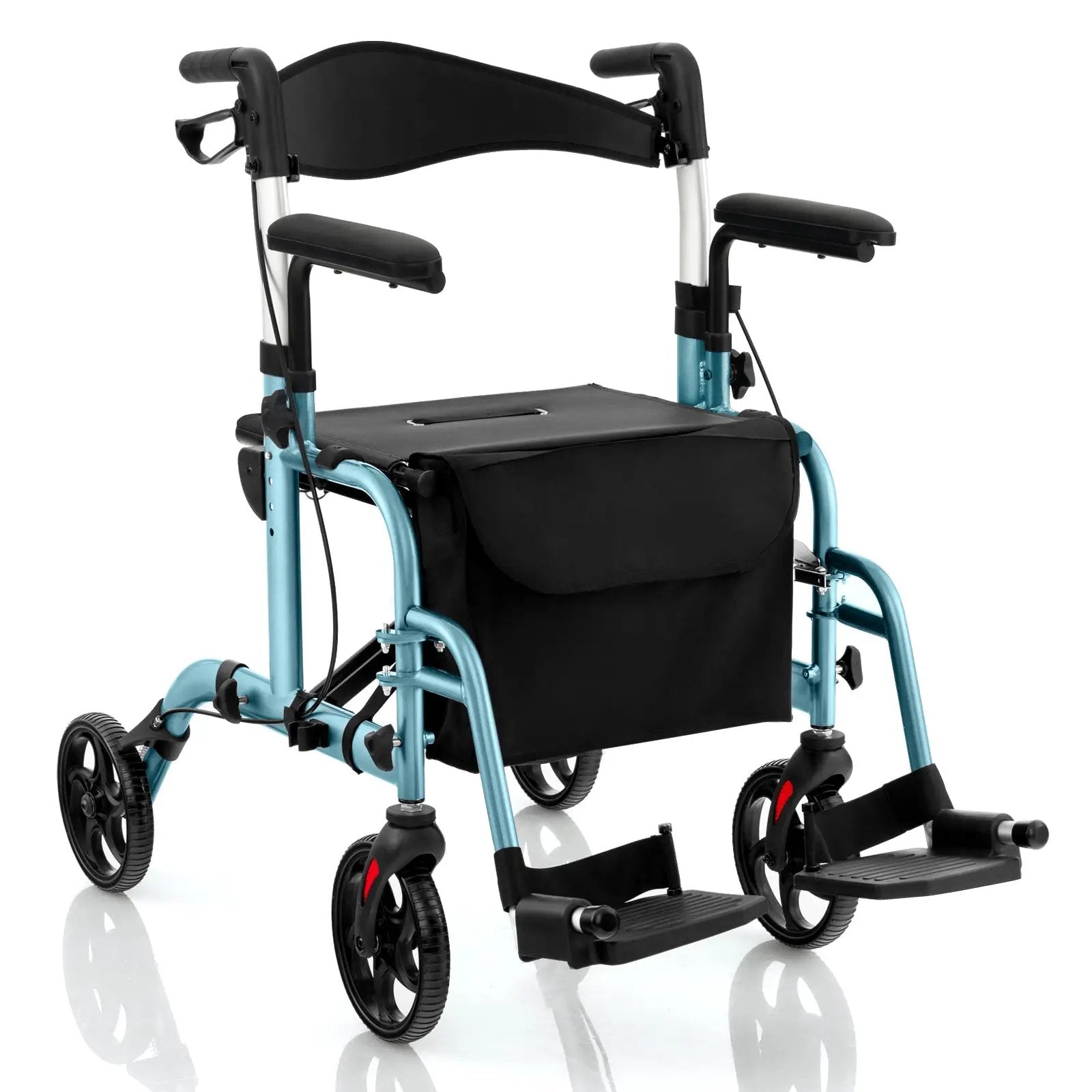 Folding Rollator Walker with Seat and Wheels Supports up to 300 lbs by DirectDeals