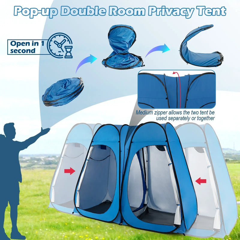 Oversized Pop Up Shower Tent with Window Floor and Storage Pocket by DirectDeals