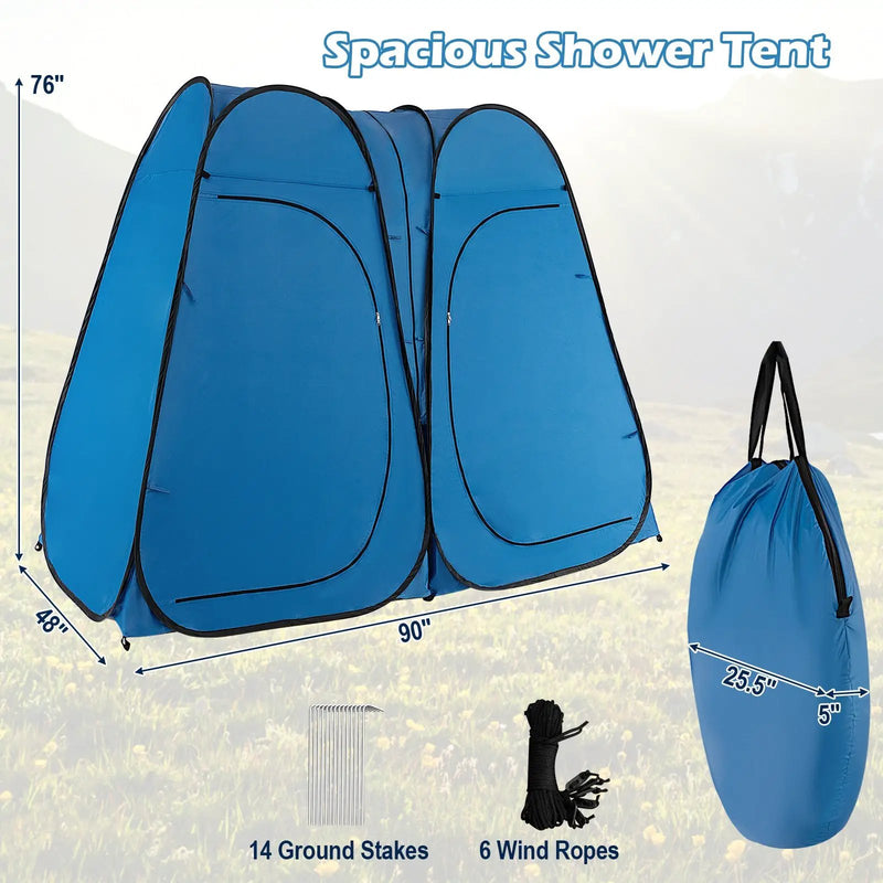 Oversized Pop Up Shower Tent with Window Floor and Storage Pocket by DirectDeals