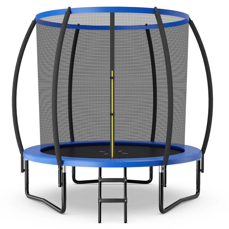 8 Feet ASTM Approved Recreational Trampoline with Ladder-Blue by DirectDeals
