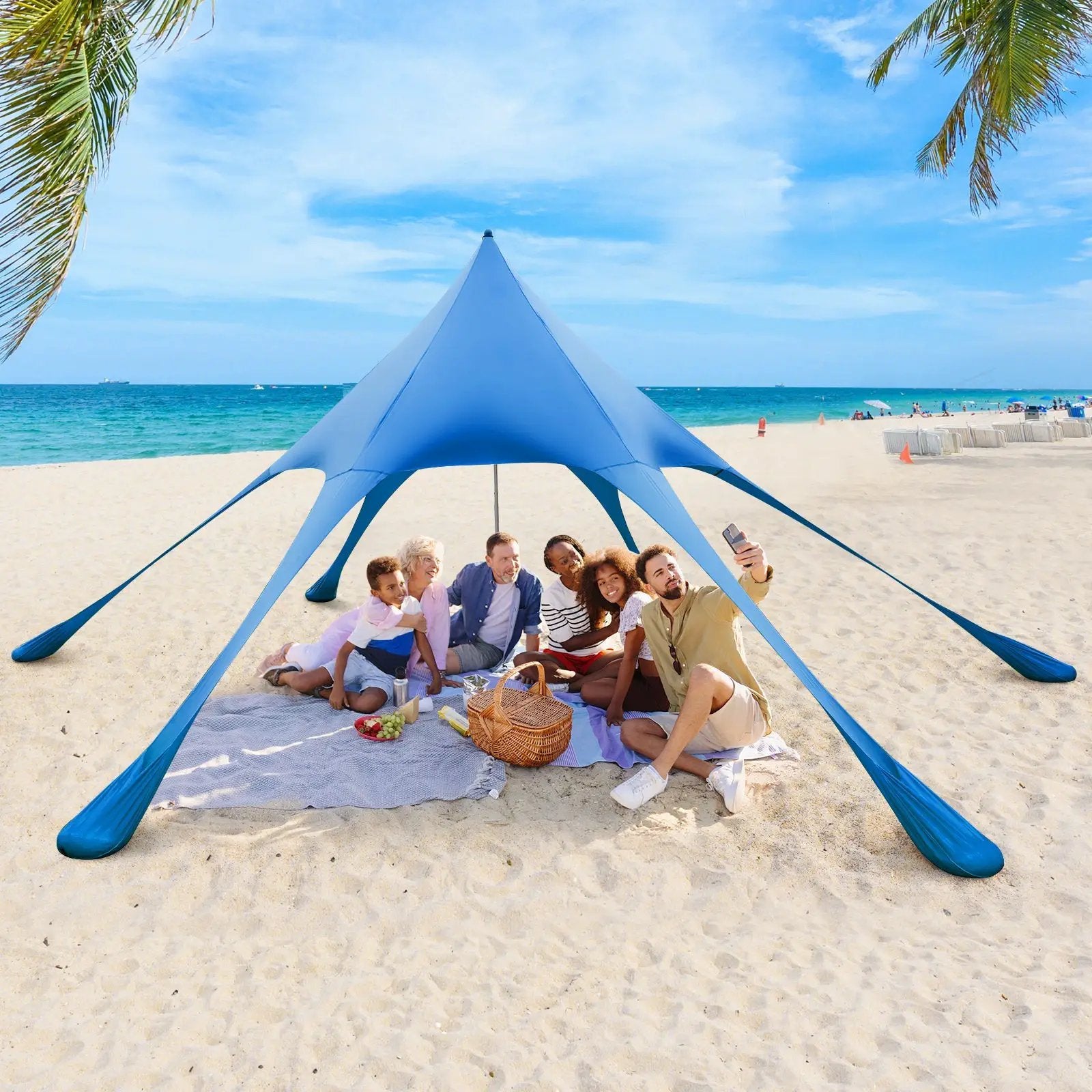 20 x 20 Feet Beach Canopy Tent with UPF50+ Sun Protection and Shovel by DirectDeals