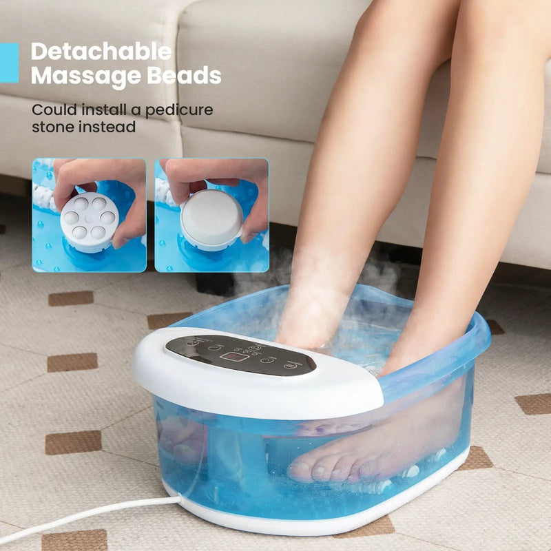 Foot Spa Massager Tub with Removable Pedicure Stone and Massage Beads-Blue by DirectDeals
