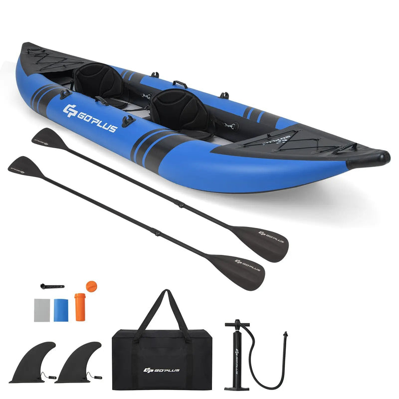 Inflatable 2-person Kayak Set with Aluminium Oars and Repair Kit by DirectDeals