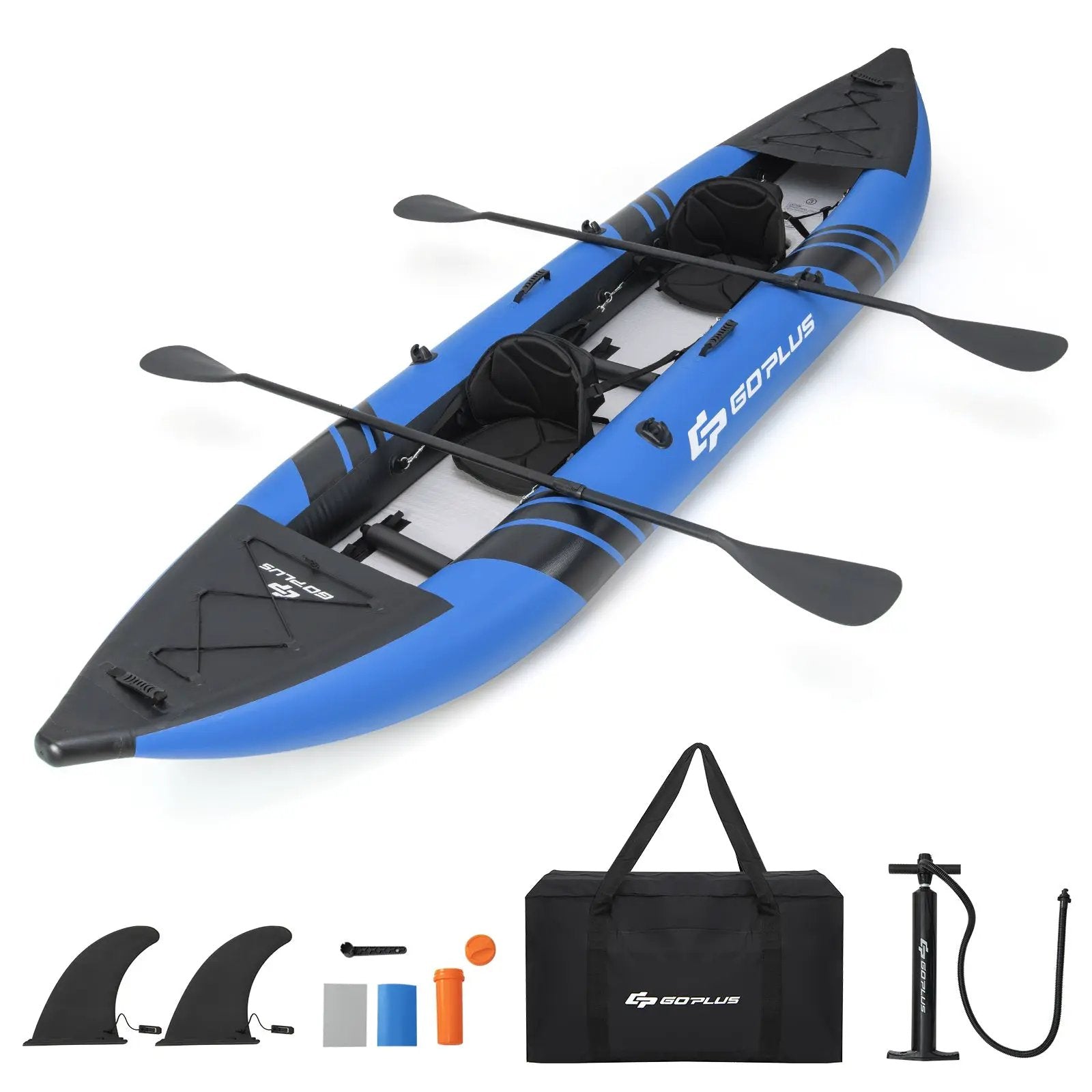 Inflatable 2-person Kayak Set with Aluminium Oars and Repair Kit by DirectDeals