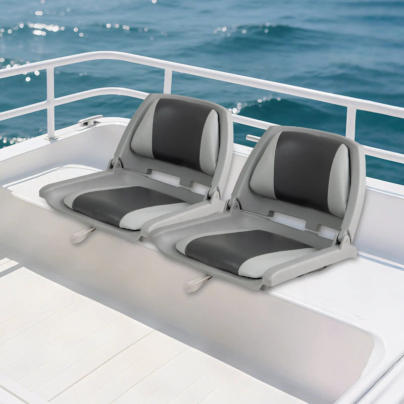 Boat Seat Folding Low Back Boat Chair with Marine-Grade PVC by DirectDeals