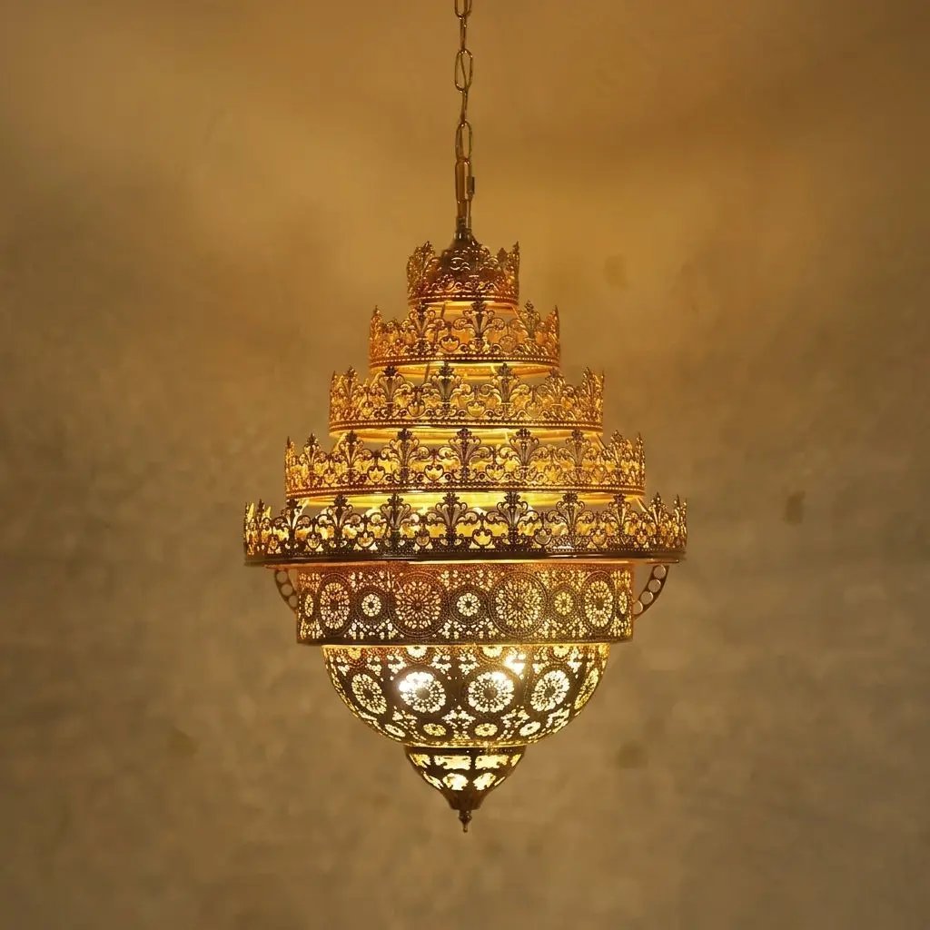 Bohemian Retro Chandelier Luxury Iron Golden Pendant Light Living Dining Hotel Coffee Shop Exhibition Hall Indoor Lamp, photo 15 of 16